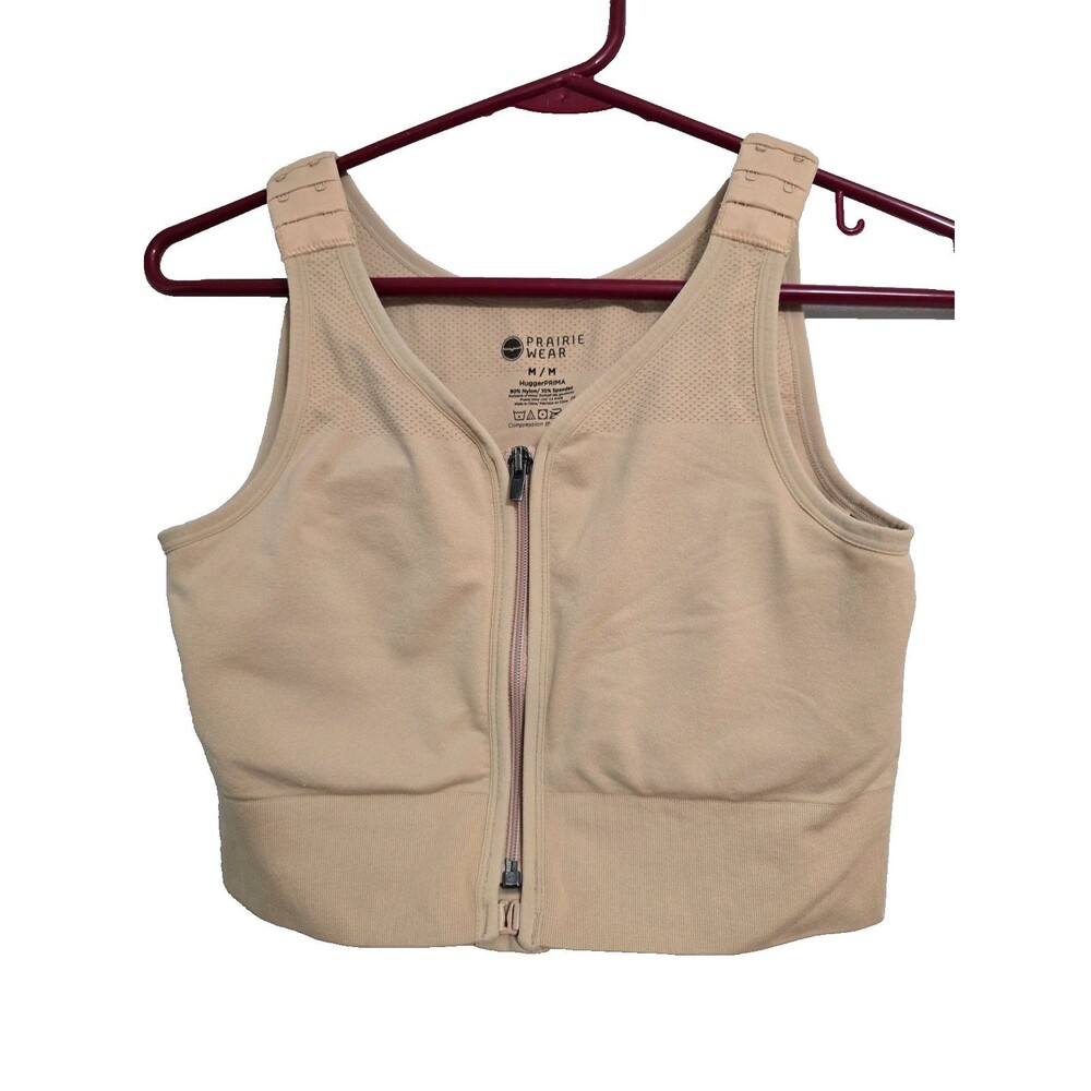Prairie Wear HuggerPrima Compression Recovery Bra Size Medium Unisex Wheat Beige